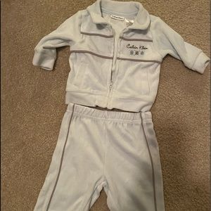 Calvin Klein Fleece Baby👶Blue Jog 🏃‍♂️Set Sz 0-3M